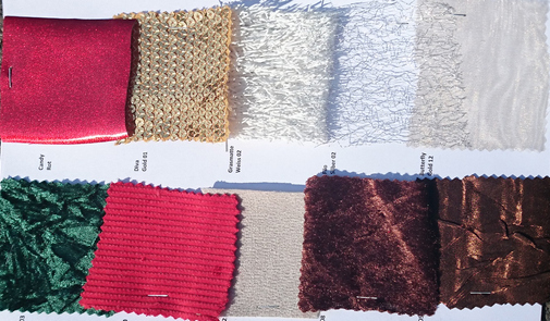 Stoffmuster für das Motto Wunderland.